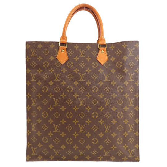 LOUIS VUITTON Handbag M51140 Monogram canvas Brown Sac Plat Monogram Women Used Authentic