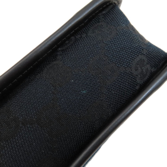 GUCCI Shoulder Bag 001.4206 canvas black GG one belt Women Used Authentic