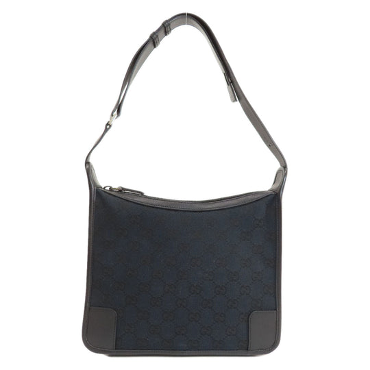 GUCCI Shoulder Bag 001.4206 canvas black GG one belt Women Used Authentic