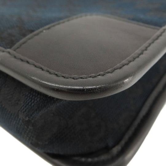 GUCCI Shoulder Bag 001.4206 canvas black GG one belt Women Used Authentic