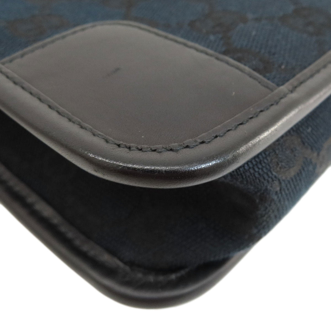 GUCCI Shoulder Bag 001.4206 canvas black GG one belt Women Used Authentic