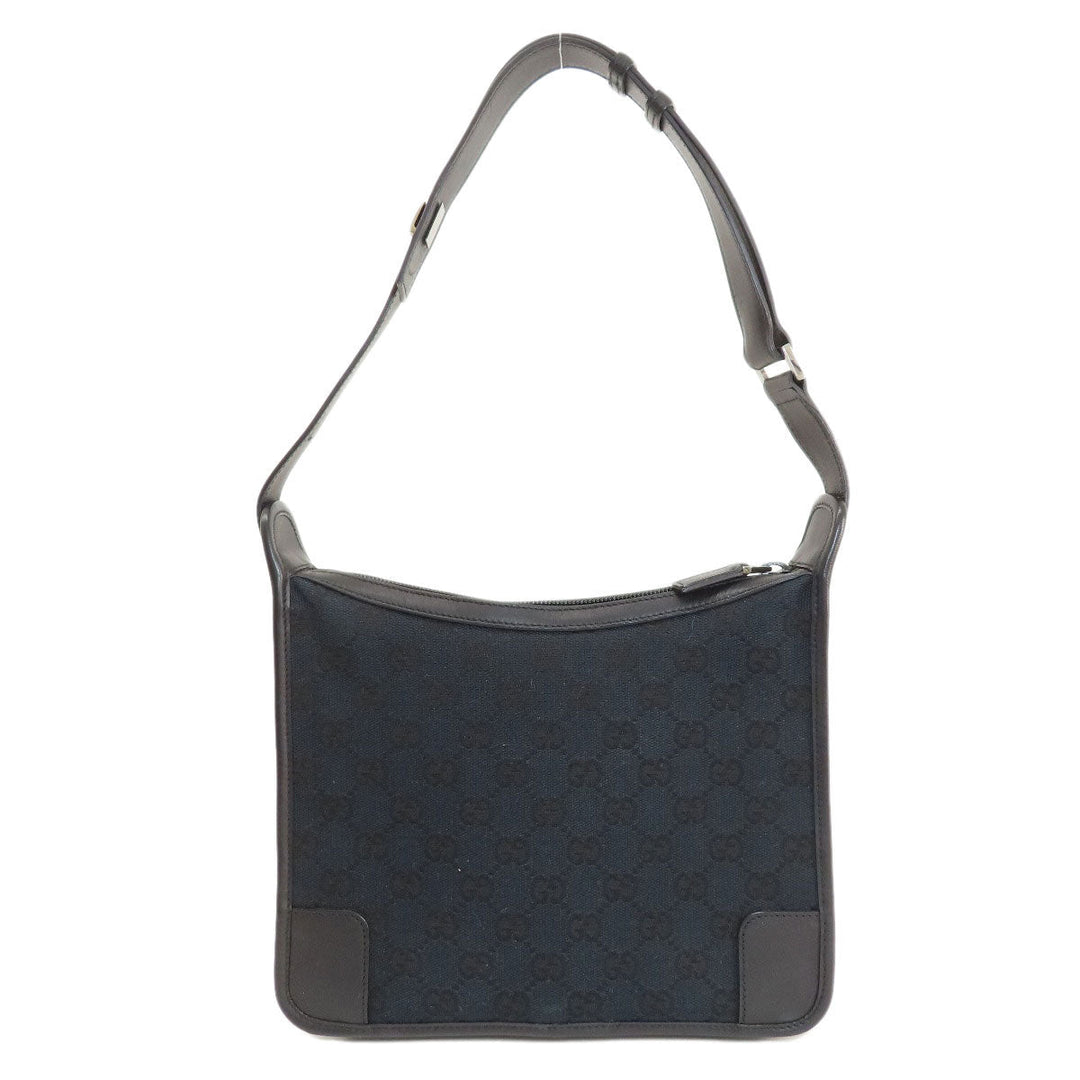 GUCCI Shoulder Bag 001.4206 canvas black GG one belt Women Used Authentic