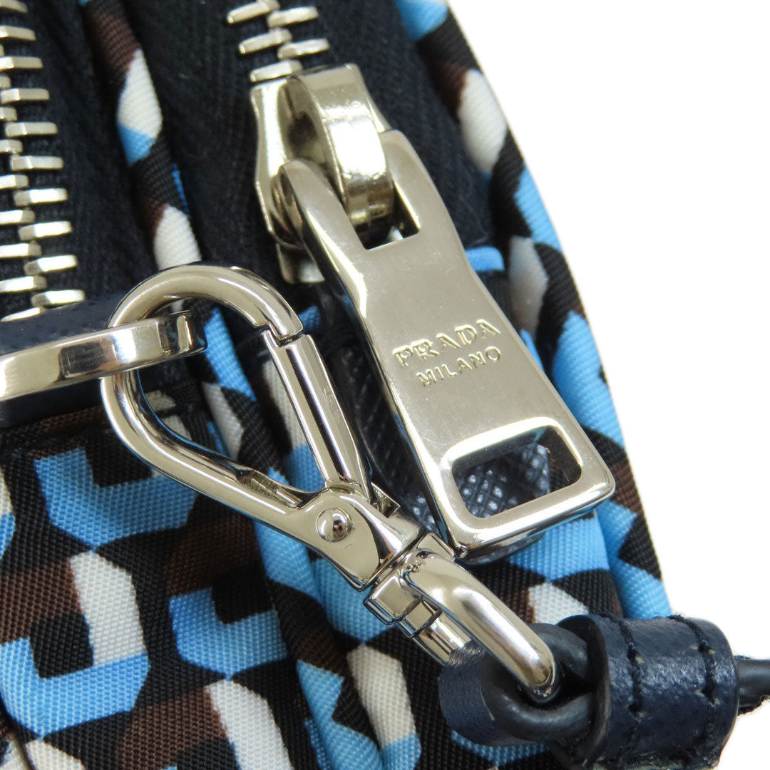 PRADA Shoulder Bag Nylon Navy logoMetal Women Used Authentic