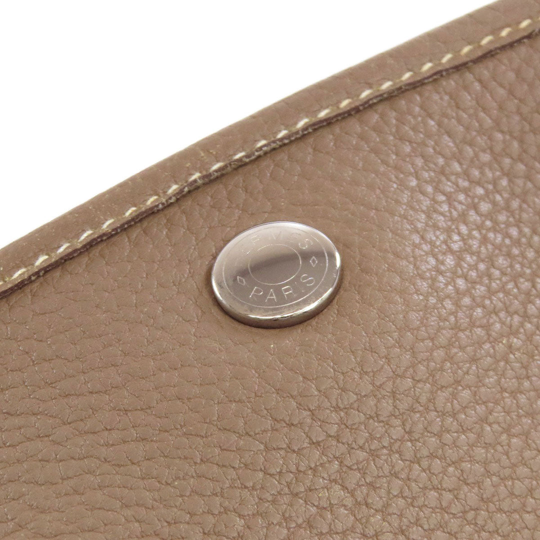 HERMES Tote Bag Negonda Brown Garden Party PM Etoupe SilverMetal Women Used Authentic