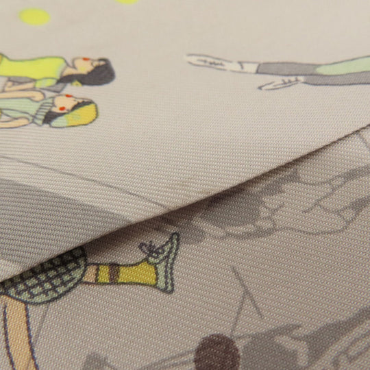 HERMES scarf silk gray Twilly Women Used Authentic