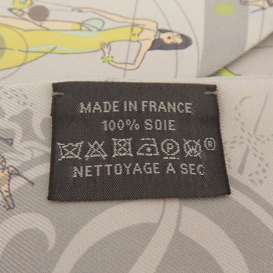 HERMES scarf silk gray Twilly Women Used Authentic