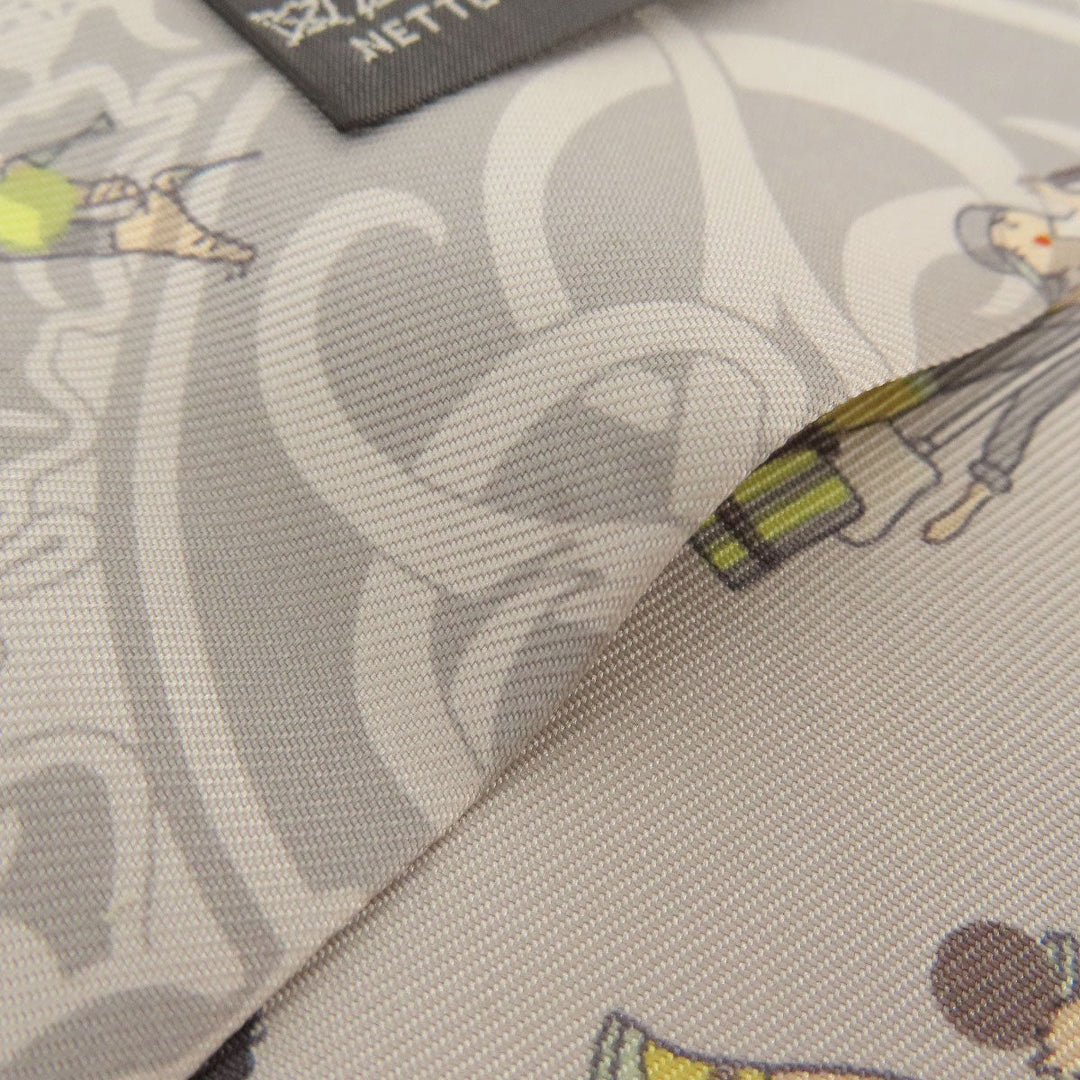 HERMES scarf silk gray Twilly Women Used Authentic