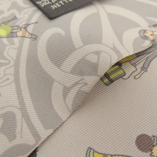 HERMES scarf silk gray Twilly Women Used Authentic