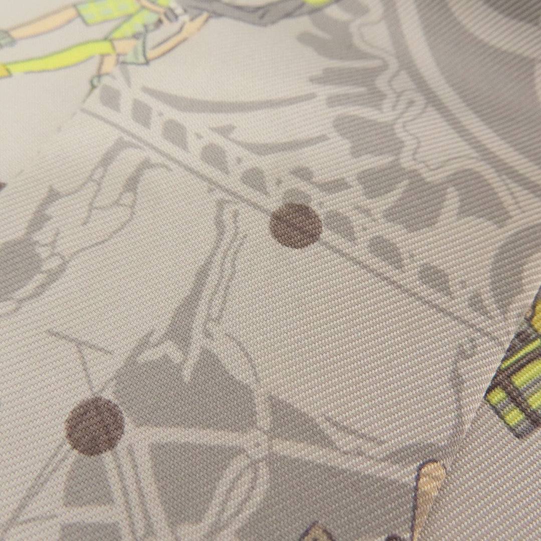 HERMES scarf silk gray Twilly Women Used Authentic