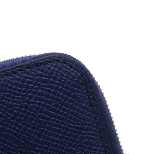 HERMES Coin case Epsom Navy Azap Silkin Mini Compact SilverMetal Women Used Authentic