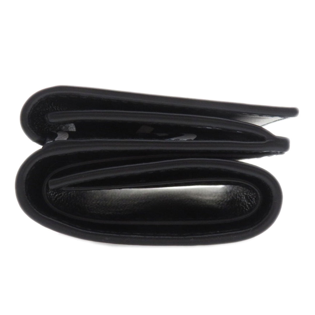 BALENCIAGA Bifold Wallet 594312 Calfskin black Logo motif mini wallet tri-fold Women Used Authentic
