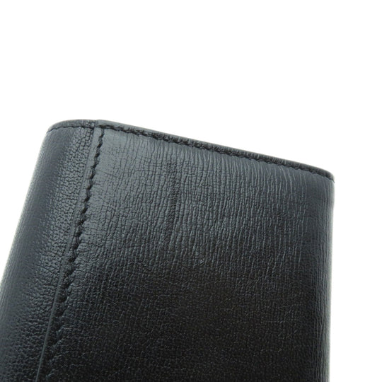 BVLGARI Bifold Wallet Calfskin black logo B.zero1 motif tri-fold Women Used Authentic