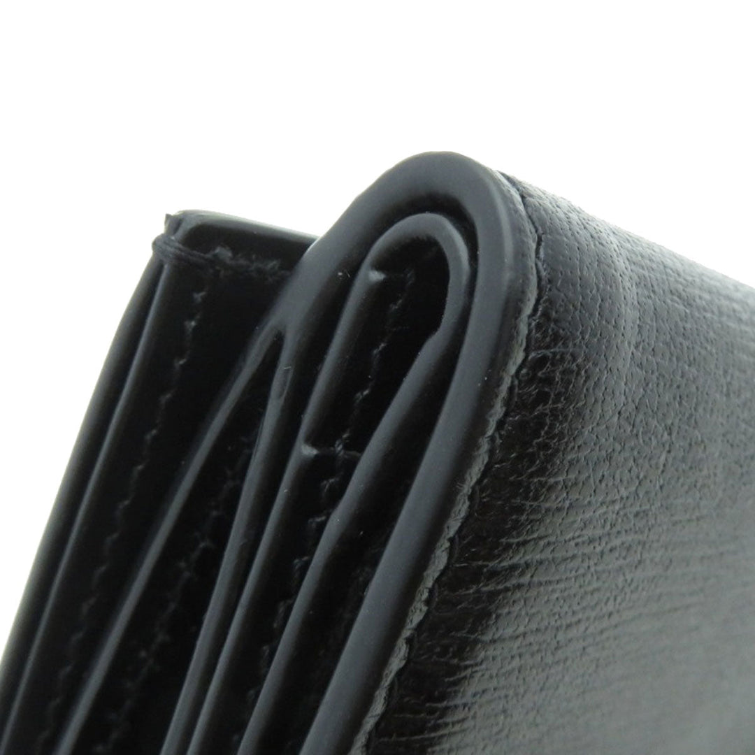 BVLGARI Bifold Wallet Calfskin black logo B.zero1 motif tri-fold Women Used Authentic
