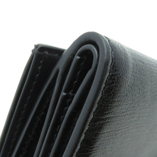 BVLGARI Bifold Wallet Calfskin black logo B.zero1 motif tri-fold Women Used Authentic