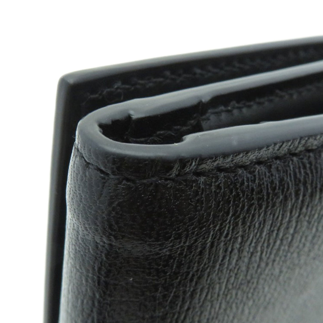 BVLGARI Bifold Wallet Calfskin black logo B.zero1 motif tri-fold Women Used Authentic