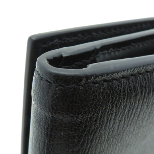 BVLGARI Bifold Wallet Calfskin black logo B.zero1 motif tri-fold Women Used Authentic