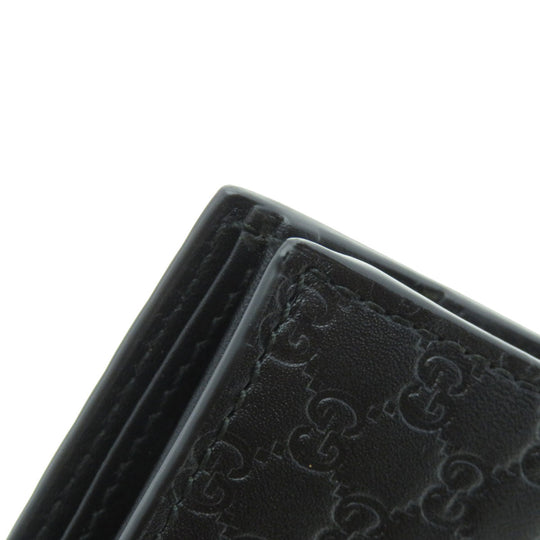 GUCCI Bifold Wallet 150413 Calfskin black GG Signature Microsima Outlet Women Used Authentic
