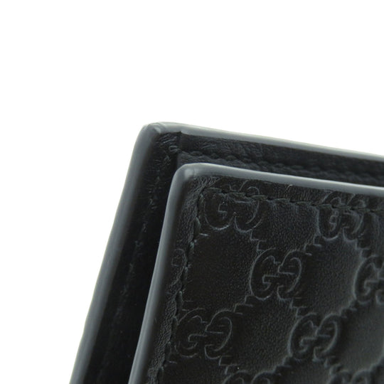 GUCCI Bifold Wallet 150413 Calfskin black GG Signature Microsima Outlet Women Used Authentic