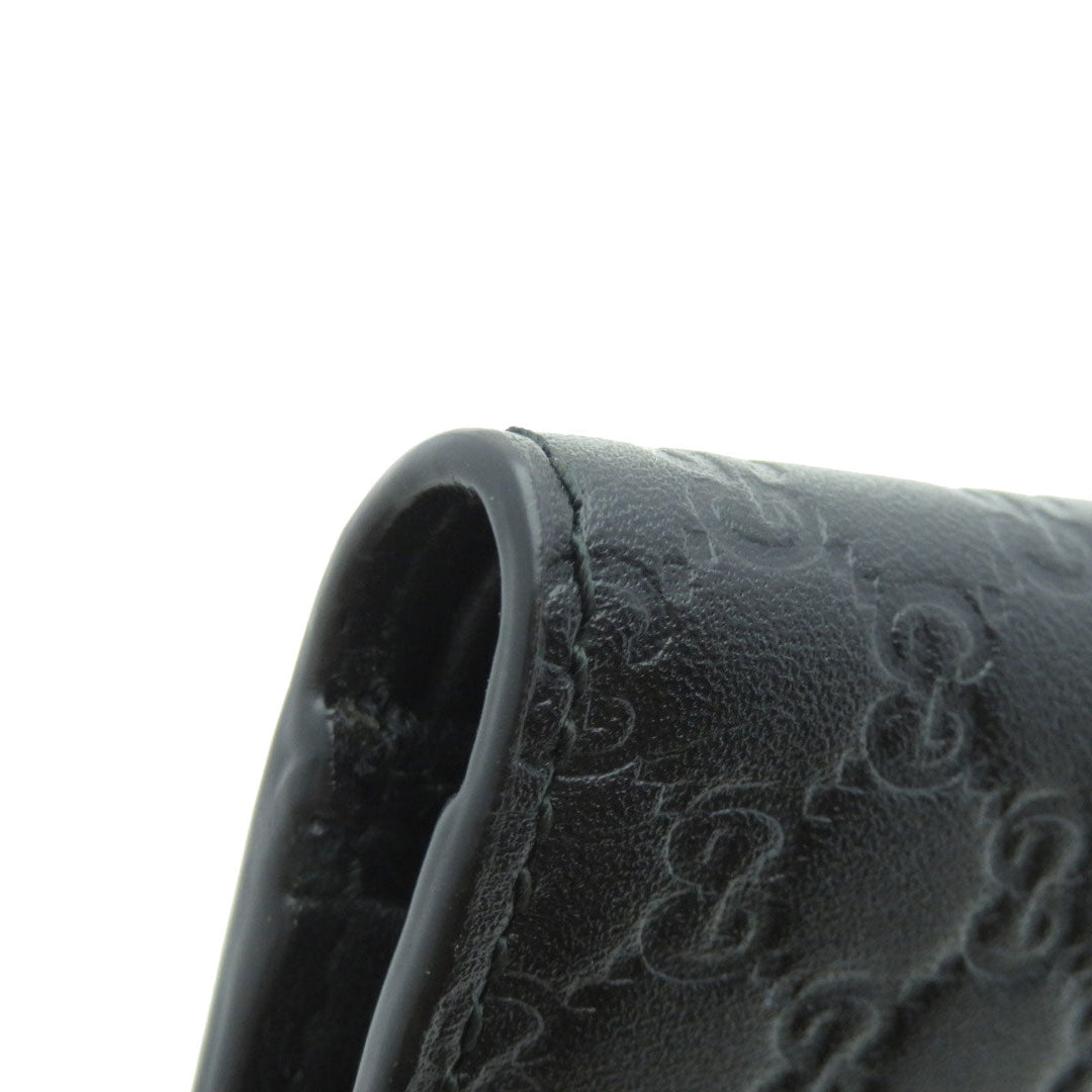 GUCCI Bifold Wallet 150413 Calfskin black GG Signature Microsima Outlet Women Used Authentic