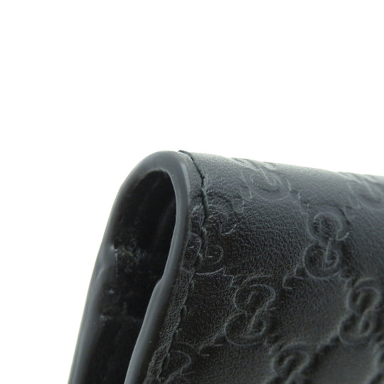 GUCCI Bifold Wallet 150413 Calfskin black GG Signature Microsima Outlet Women Used Authentic