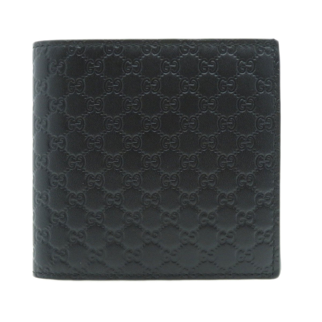 GUCCI Bifold Wallet 150413 Calfskin black GG Signature Microsima Outlet Women Used Authentic