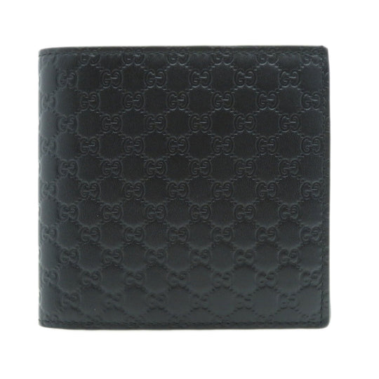 GUCCI Bifold Wallet 150413 Calfskin black GG Signature Microsima Outlet Women Used Authentic