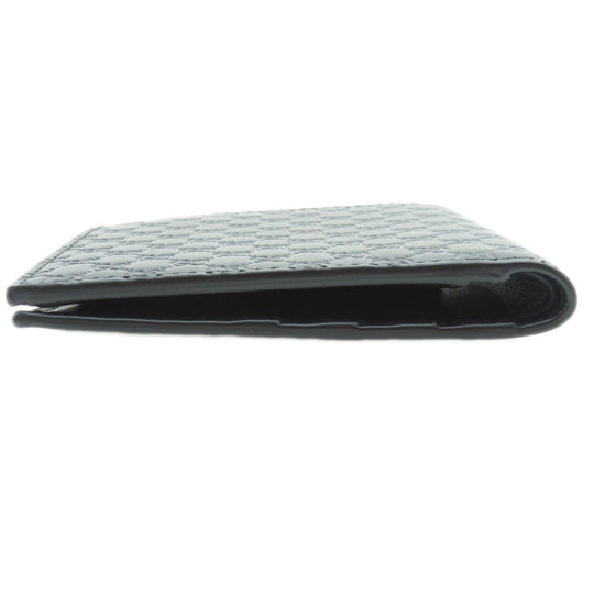 GUCCI Bifold Wallet 150413 Calfskin black GG Signature Microsima Outlet Women Used Authentic