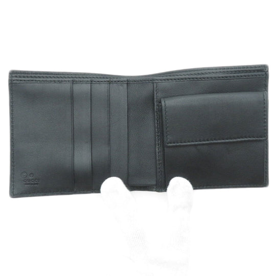 GUCCI Bifold Wallet 150413 Calfskin black GG Signature Microsima Outlet Women Used Authentic