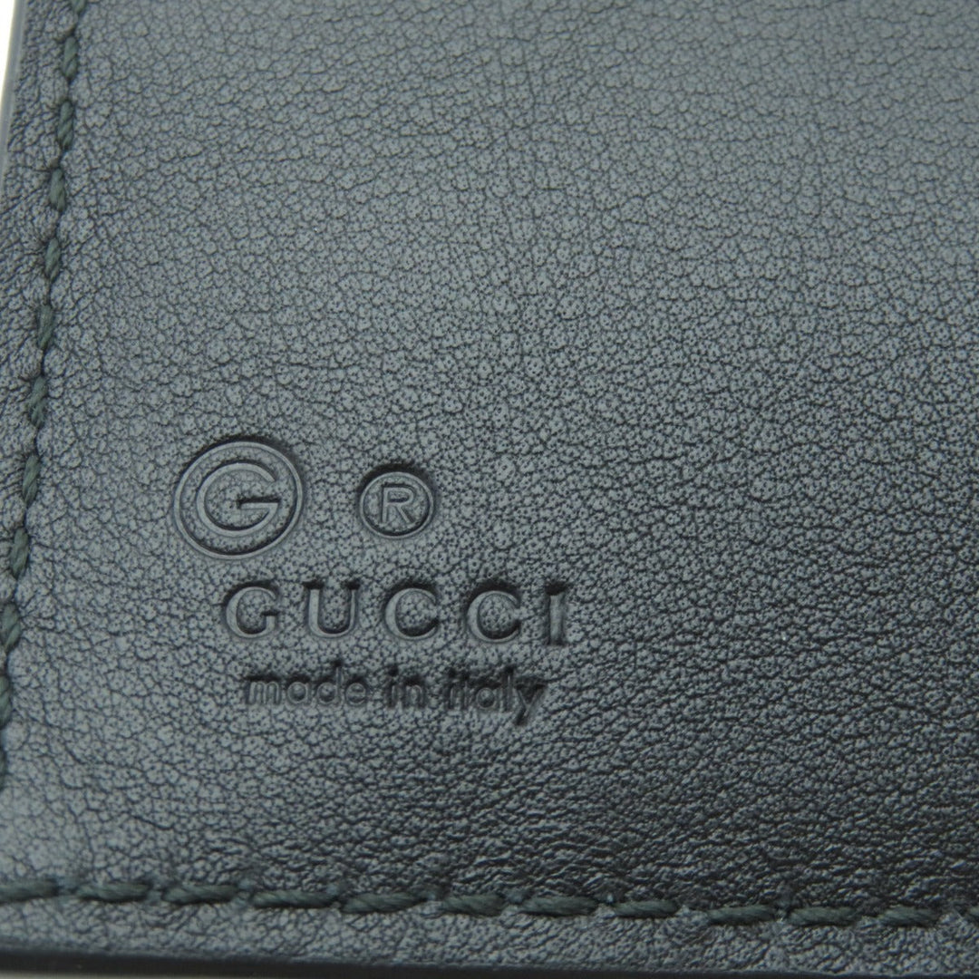 GUCCI Bifold Wallet 150413 Calfskin black GG Signature Microsima Outlet Women Used Authentic