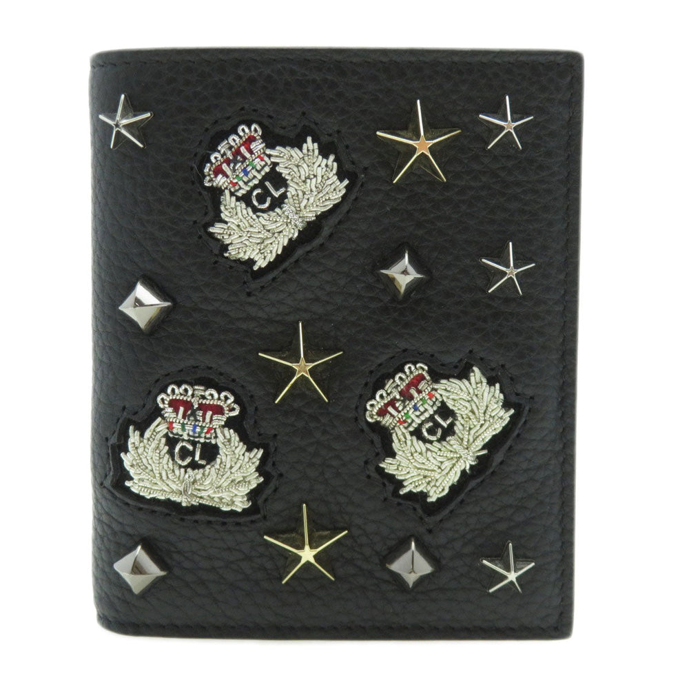 Christian Louboutin Bifold Wallet Calfskin black Studs motif mens Used Authentic