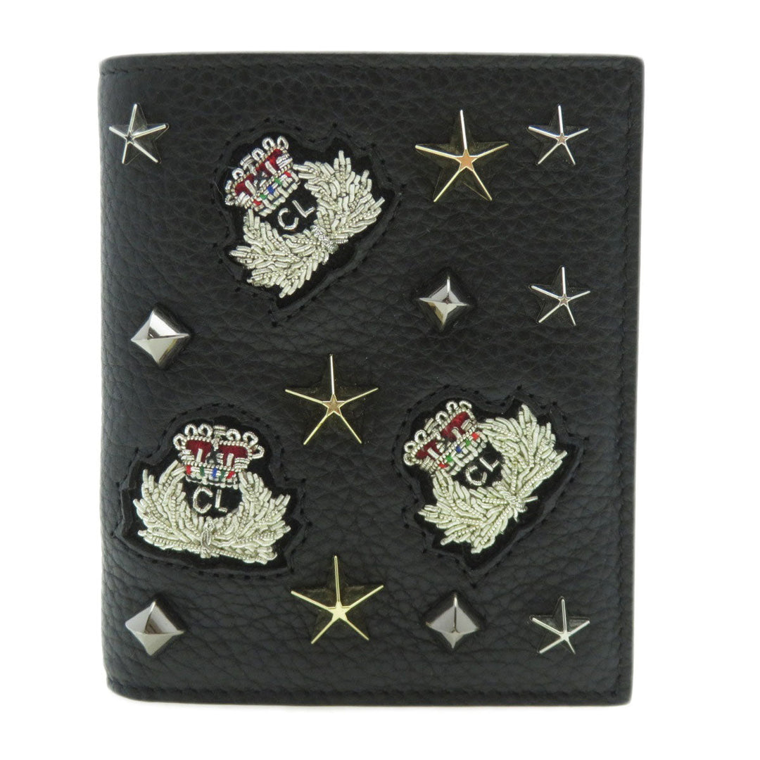 Christian Louboutin Bifold Wallet Calfskin black Studs motif mens Used Authentic