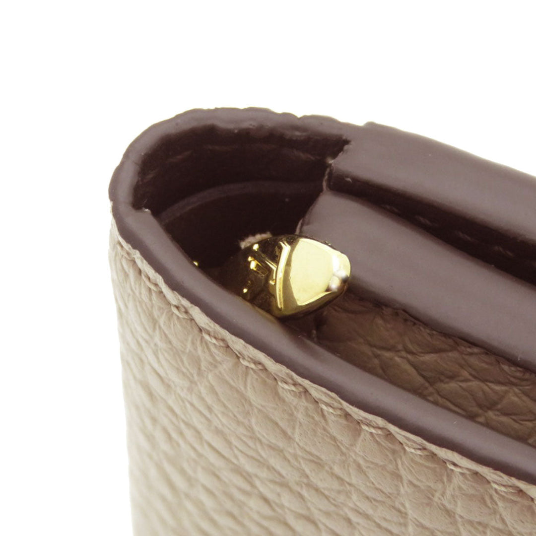 LOUIS VUITTON Bifold Wallet M68747 Taurillon Clemence beige Portefeuille Capucines XS Taurillon Clemence Women Used Authentic