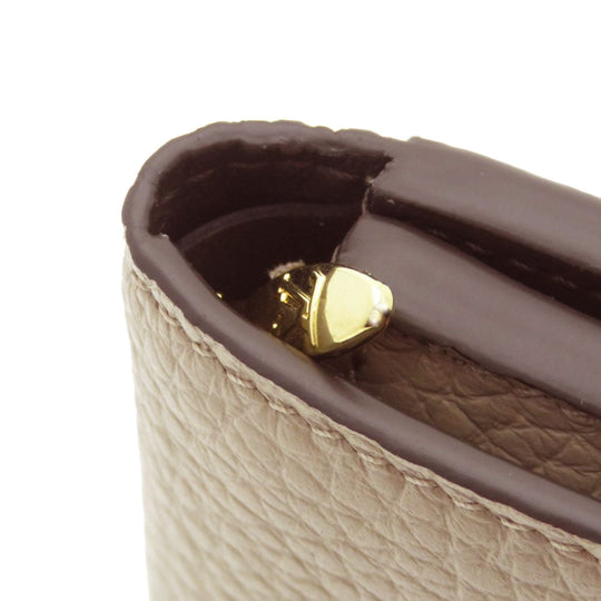LOUIS VUITTON Bifold Wallet M68747 Taurillon Clemence beige Portefeuille Capucines XS Taurillon Clemence Women Used Authentic