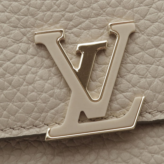 LOUIS VUITTON Bifold Wallet M68747 Taurillon Clemence beige Portefeuille Capucines XS Taurillon Clemence Women Used Authentic