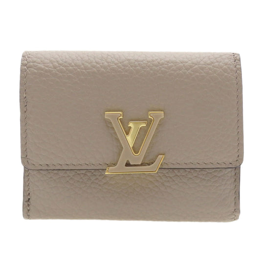 LOUIS VUITTON Bifold Wallet M68747 Taurillon Clemence beige Portefeuille Capucines XS Taurillon Clemence Women Used Authentic