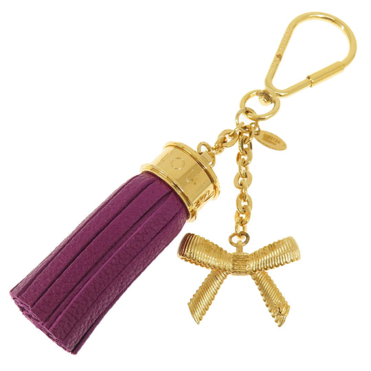LOUIS VUITTON key ring M65124 metallic purple Tassel ribbon Women Used Authentic