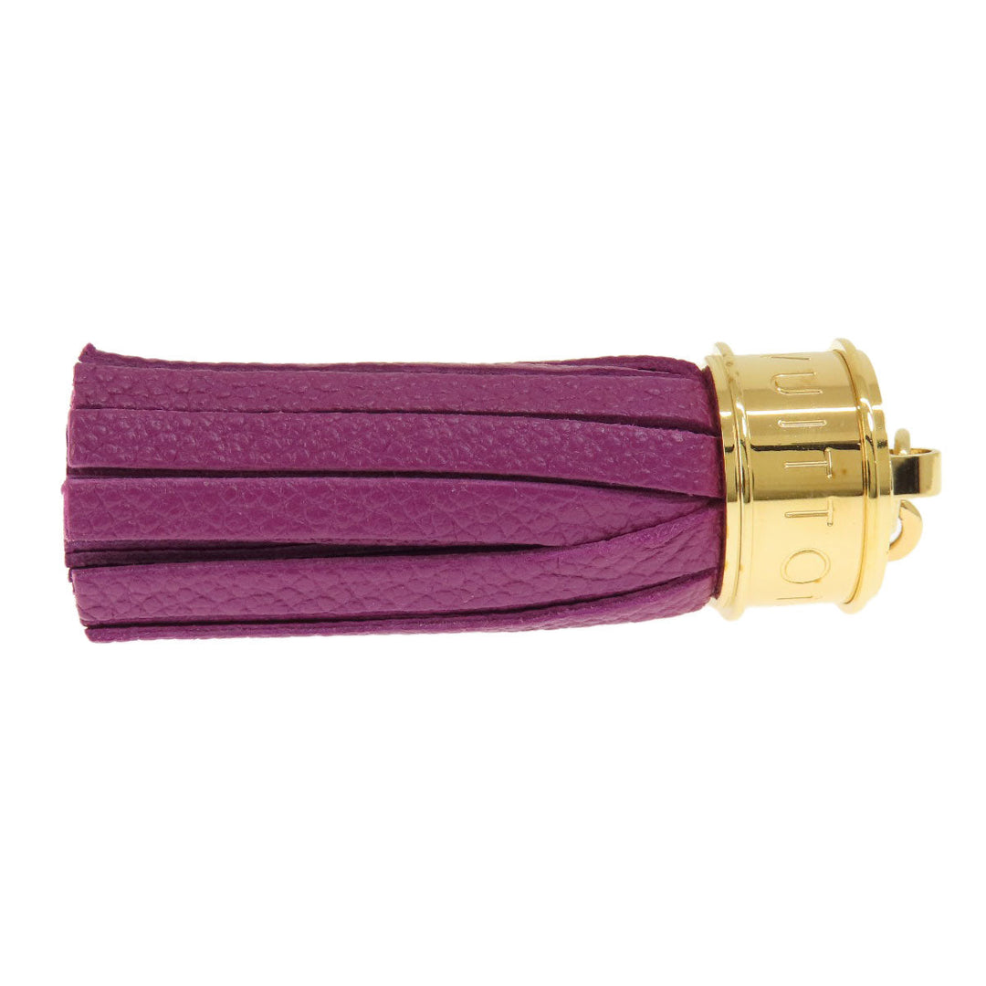 LOUIS VUITTON key ring M65124 metallic purple Tassel ribbon Women Used Authentic