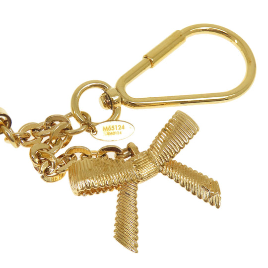 LOUIS VUITTON key ring M65124 metallic purple Tassel ribbon Women Used Authentic