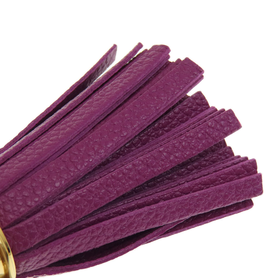 LOUIS VUITTON key ring M65124 metallic purple Tassel ribbon Women Used Authentic
