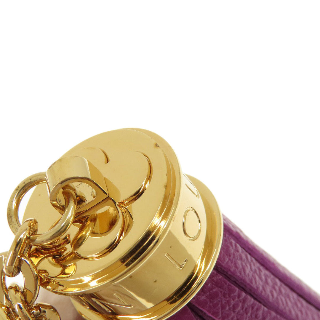 LOUIS VUITTON key ring M65124 metallic purple Tassel ribbon Women Used Authentic