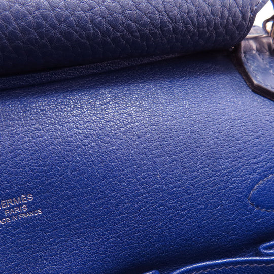 HERMES Shoulder Bag Taurillon Clemence blue Gypsiere 28 Blue Nuit SilverMetal Women Used Authentic