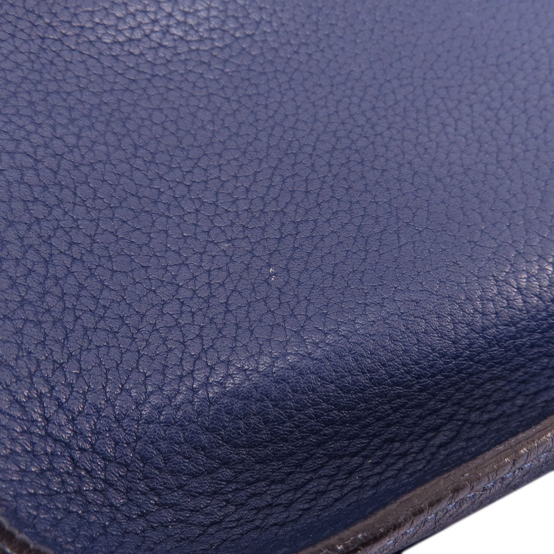 HERMES Shoulder Bag Taurillon Clemence blue Gypsiere 28 Blue Nuit SilverMetal Women Used Authentic