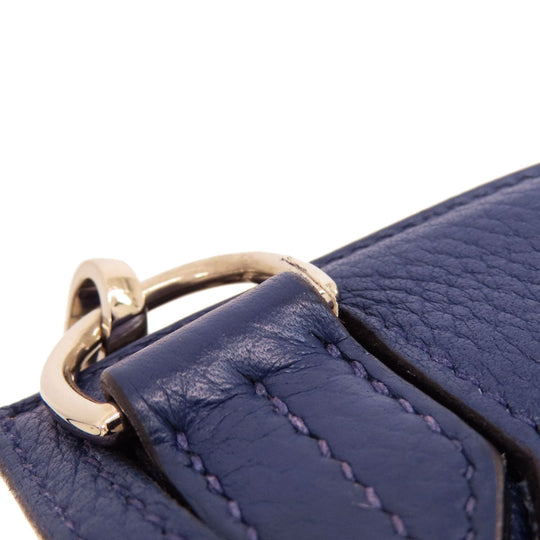 HERMES Shoulder Bag Taurillon Clemence blue Gypsiere 28 Blue Nuit SilverMetal Women Used Authentic