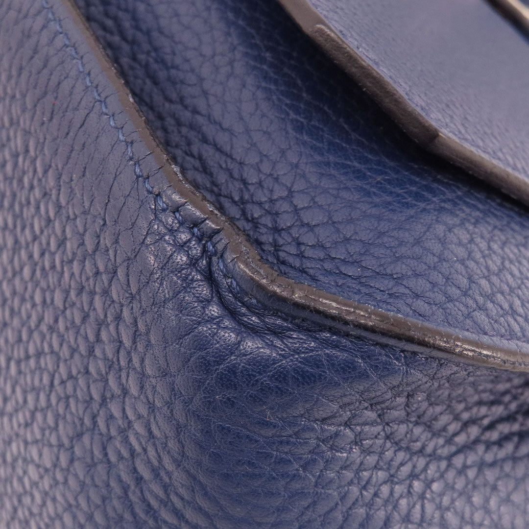 HERMES Shoulder Bag Taurillon Clemence blue Gypsiere 28 Blue Nuit SilverMetal Women Used Authentic