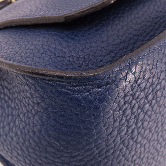 HERMES Shoulder Bag Taurillon Clemence blue Gypsiere 28 Blue Nuit SilverMetal Women Used Authentic