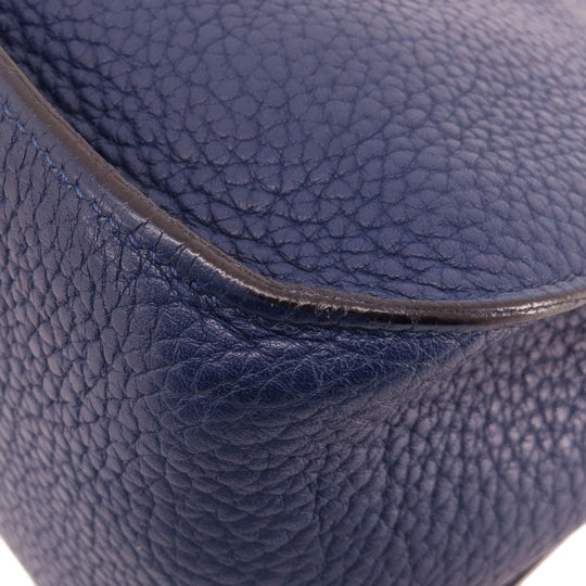 HERMES Shoulder Bag Taurillon Clemence blue Gypsiere 28 Blue Nuit SilverMetal Women Used Authentic