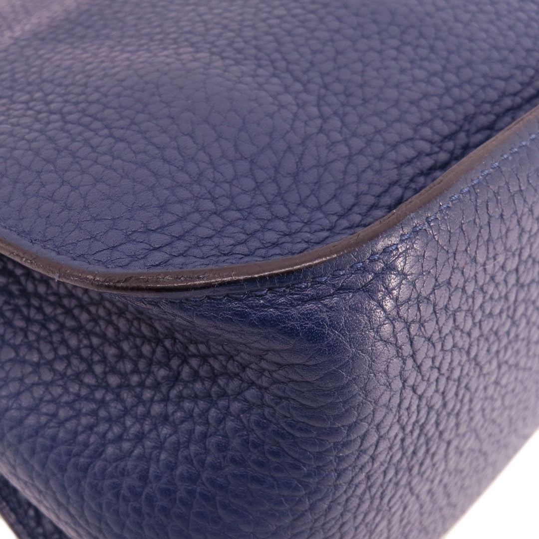 HERMES Shoulder Bag Taurillon Clemence blue Gypsiere 28 Blue Nuit SilverMetal Women Used Authentic