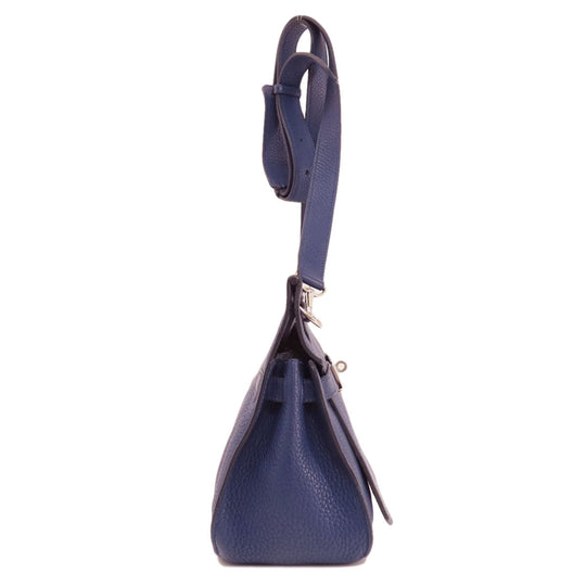 HERMES Shoulder Bag Taurillon Clemence blue Gypsiere 28 Blue Nuit SilverMetal Women Used Authentic