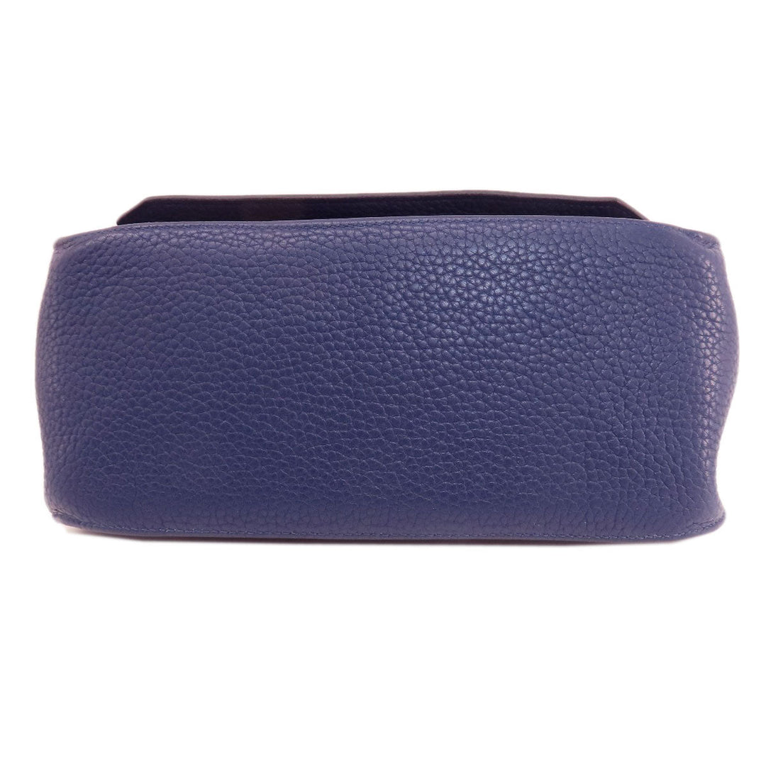 HERMES Shoulder Bag Taurillon Clemence blue Gypsiere 28 Blue Nuit SilverMetal Women Used Authentic
