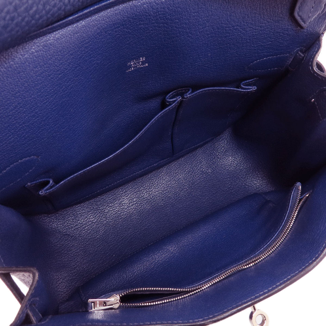 HERMES Shoulder Bag Taurillon Clemence blue Gypsiere 28 Blue Nuit SilverMetal Women Used Authentic